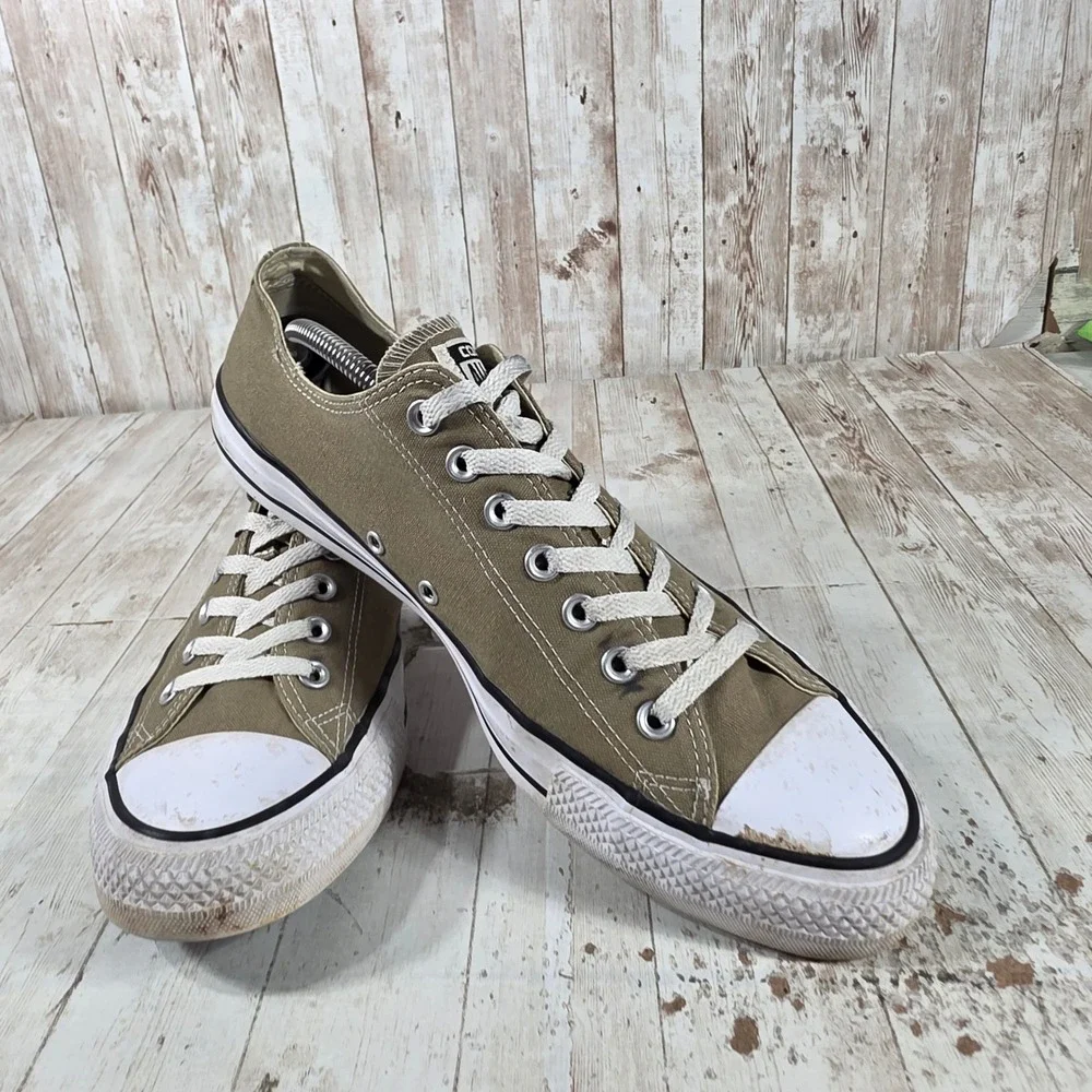 Converse Chuck Taylor All Star Low Top Olive Green Khaki Sneakers  Mens 11.5 - Picture 6 of 8